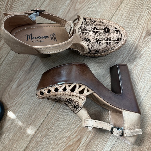Macarena Collection heeled platform Mexican Huaraches - sz 8 - Picture 6 of 6